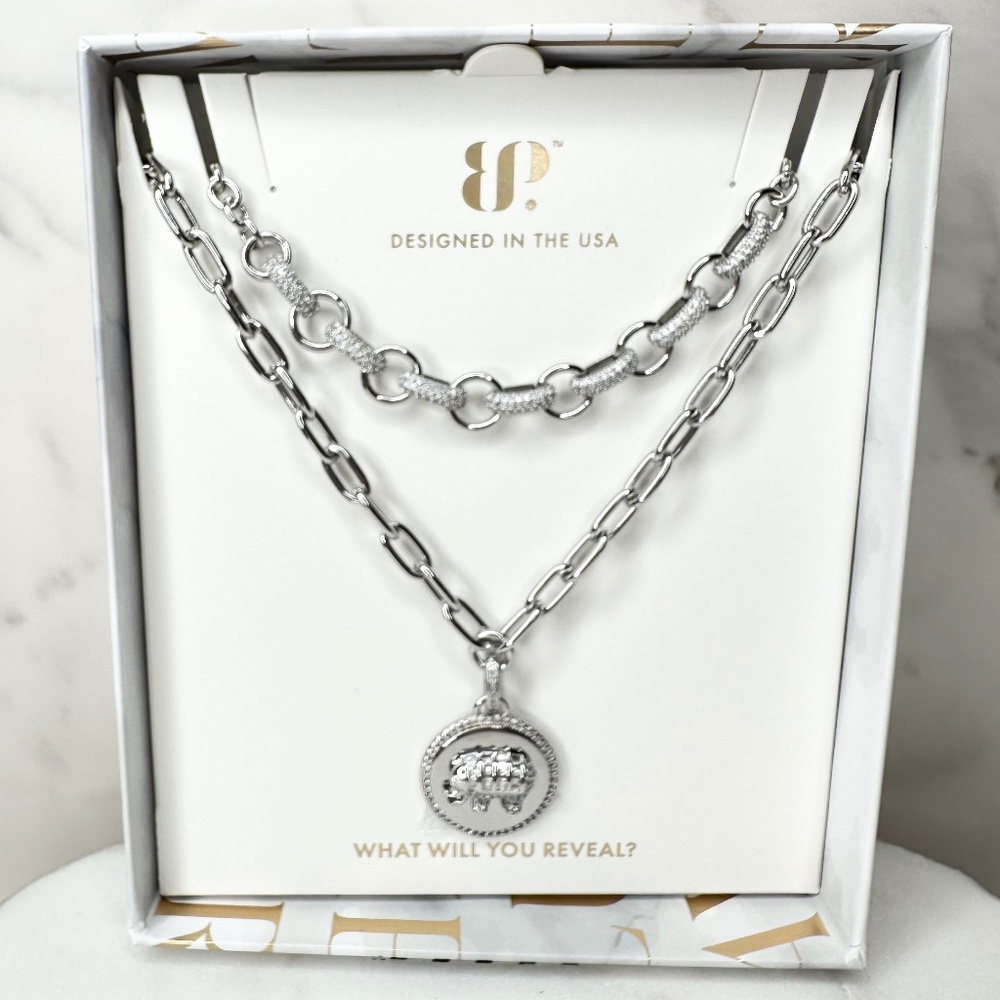 Bomb Party Luxe Layers Explore With Me NK44370 Silver Plating NWT